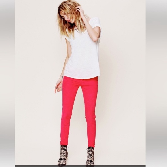 Free People Pants - Free People Red Corduroy Pants Straight Leg Size 25